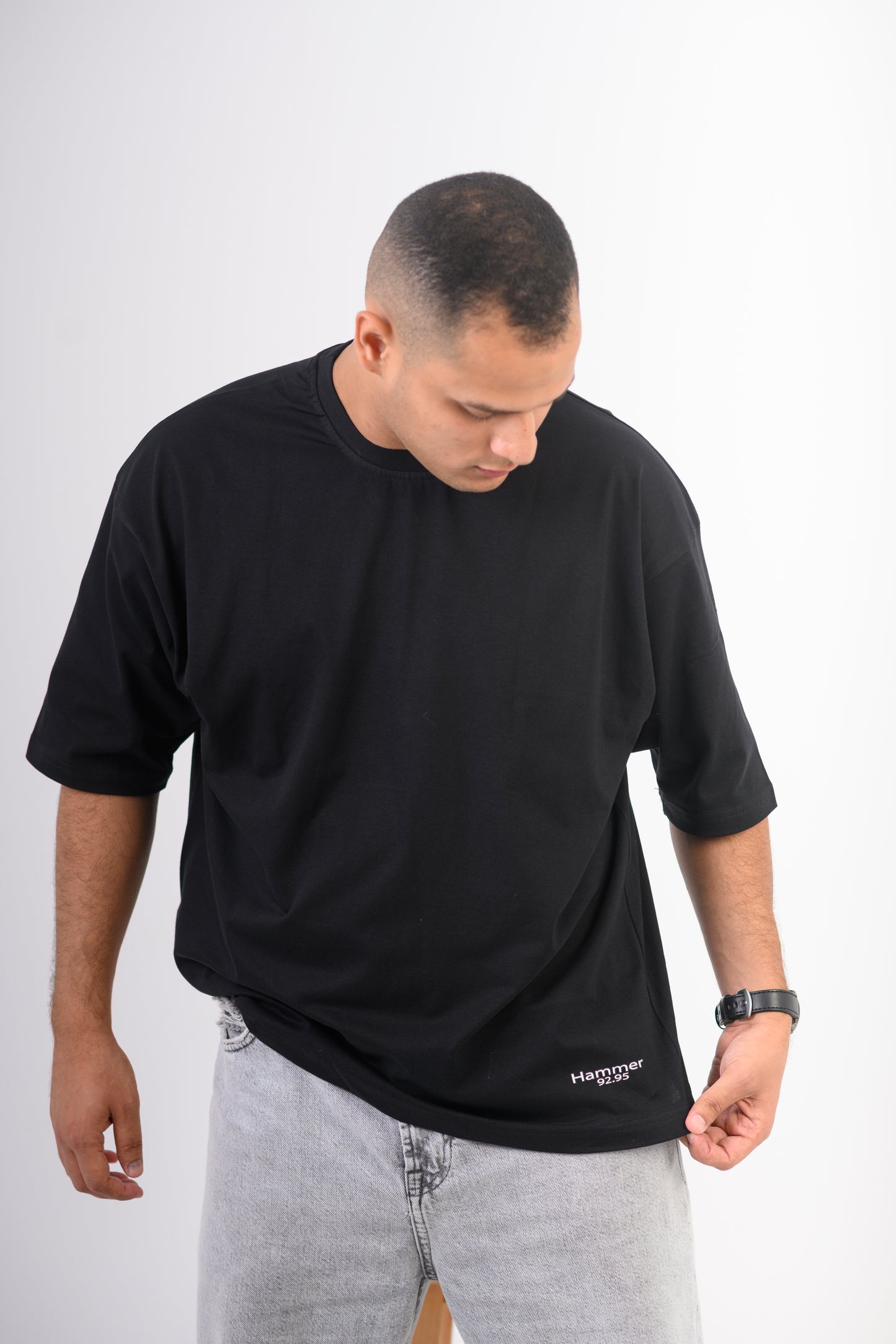 Oversized Sea Side City T-shirt In Black