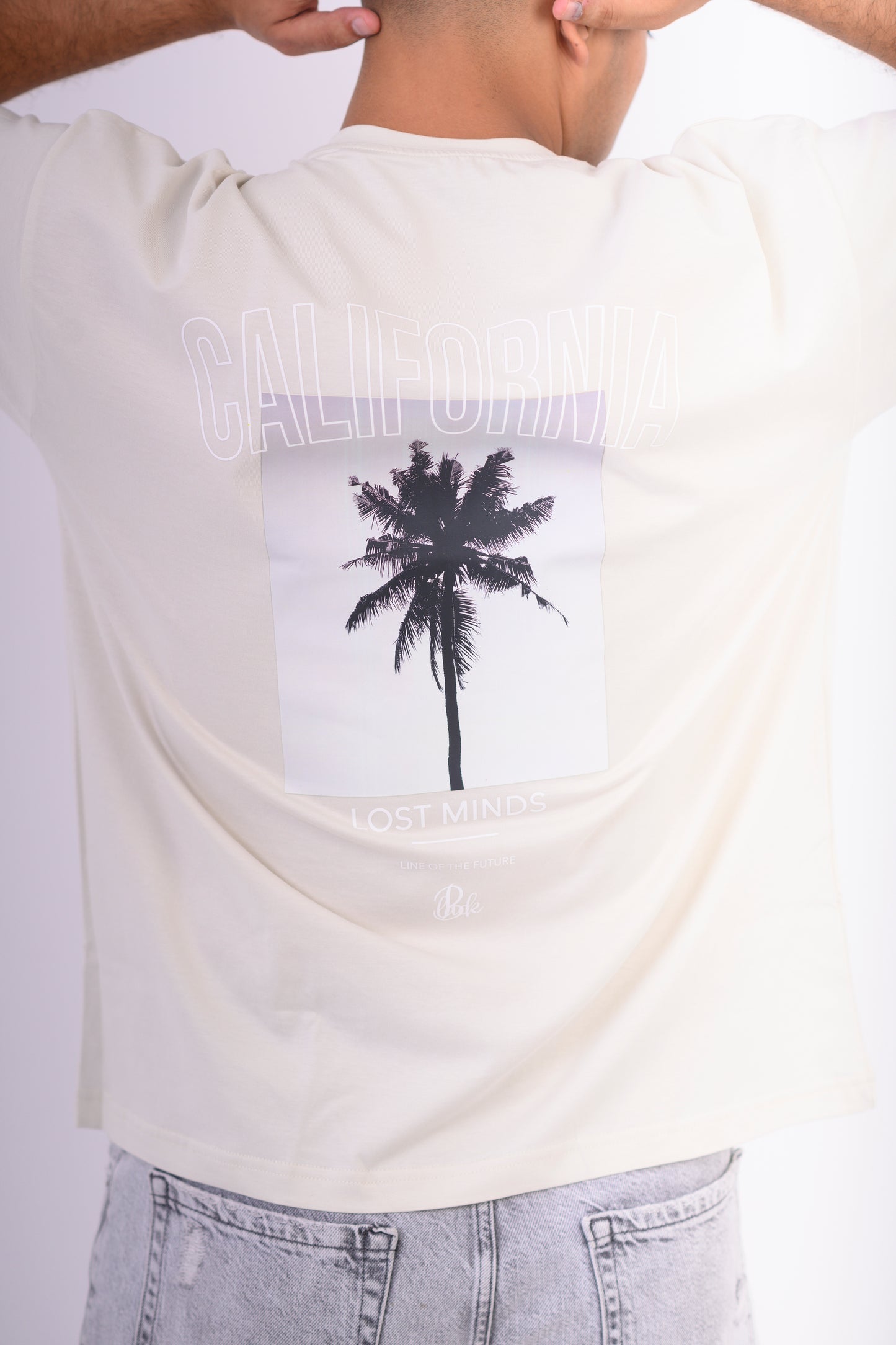 Oversized California T-shirt In Beige