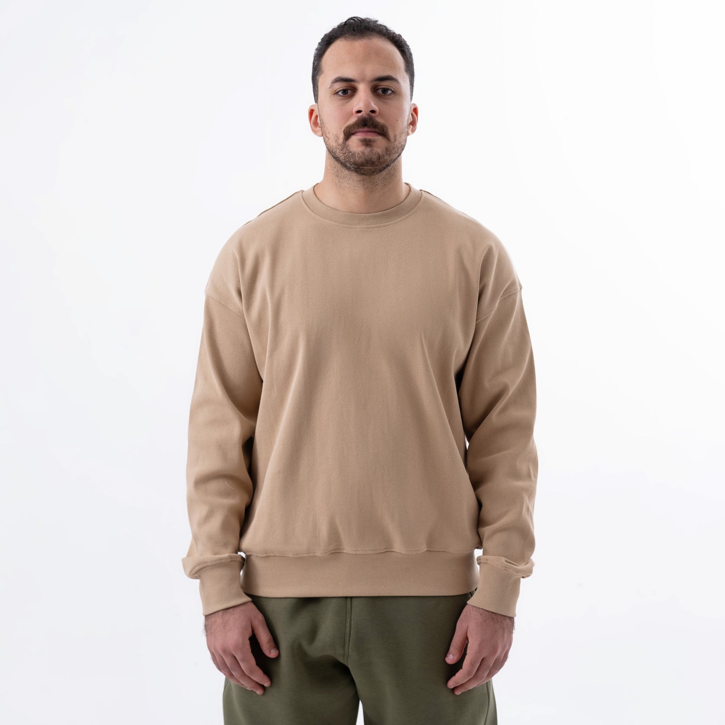 SOFT WAFFLE CREW NECK SWEATSHIRT